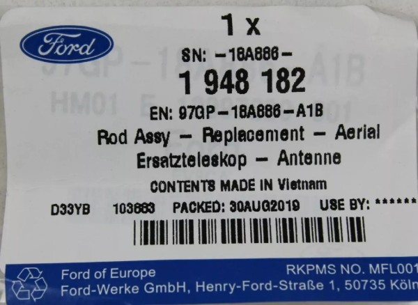 Antennenstab Dachantenne Ford ohne GPS