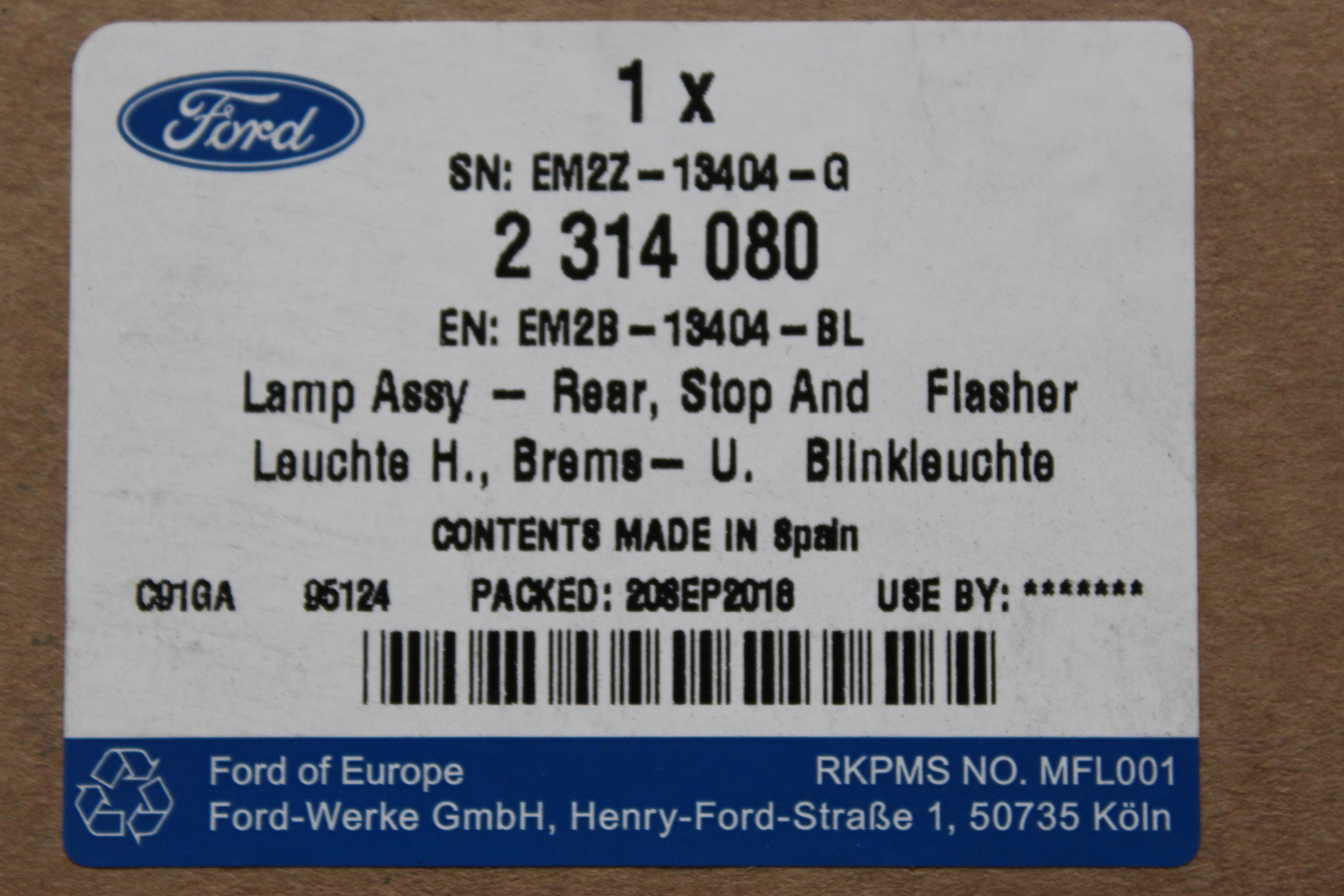 Original Ford Rückleuchte 2028932 4 rechts außen S-Max ab Baujahr 1/2015