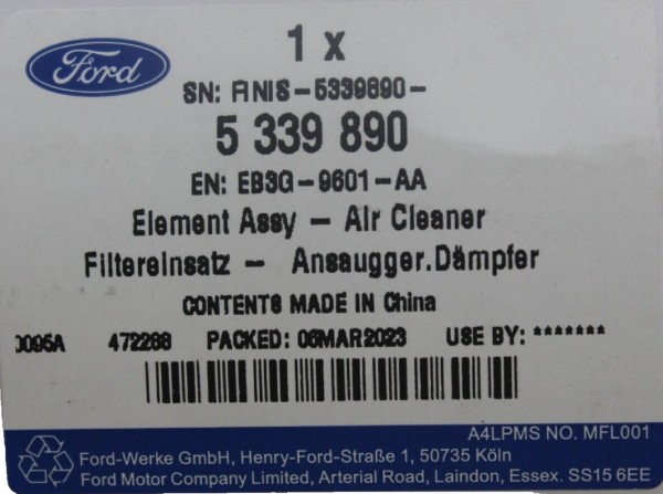 Inspektionskit 2,0 EcoBlue Diesel Ford Ranger