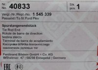 Vorschau: Spurstangenkopf links Ford Fiesta - B-Max Vorschau: Spurstangenkopf links Ford Fiesta - B-Max