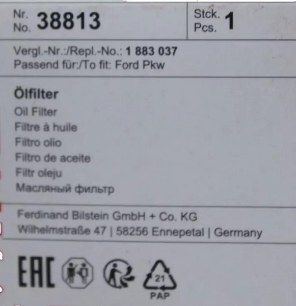 Inspektionskit 1,25 + 1,4 + 1,6 16V Ford Fiesta - B-Max