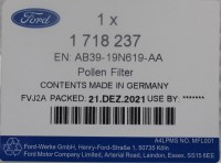 Vorschau: Inspektionskit 2,0 EcoBlue Diesel Ford Ranger Vorschau: Inspektionskit 2,0 EcoBlue Diesel Ford Ranger